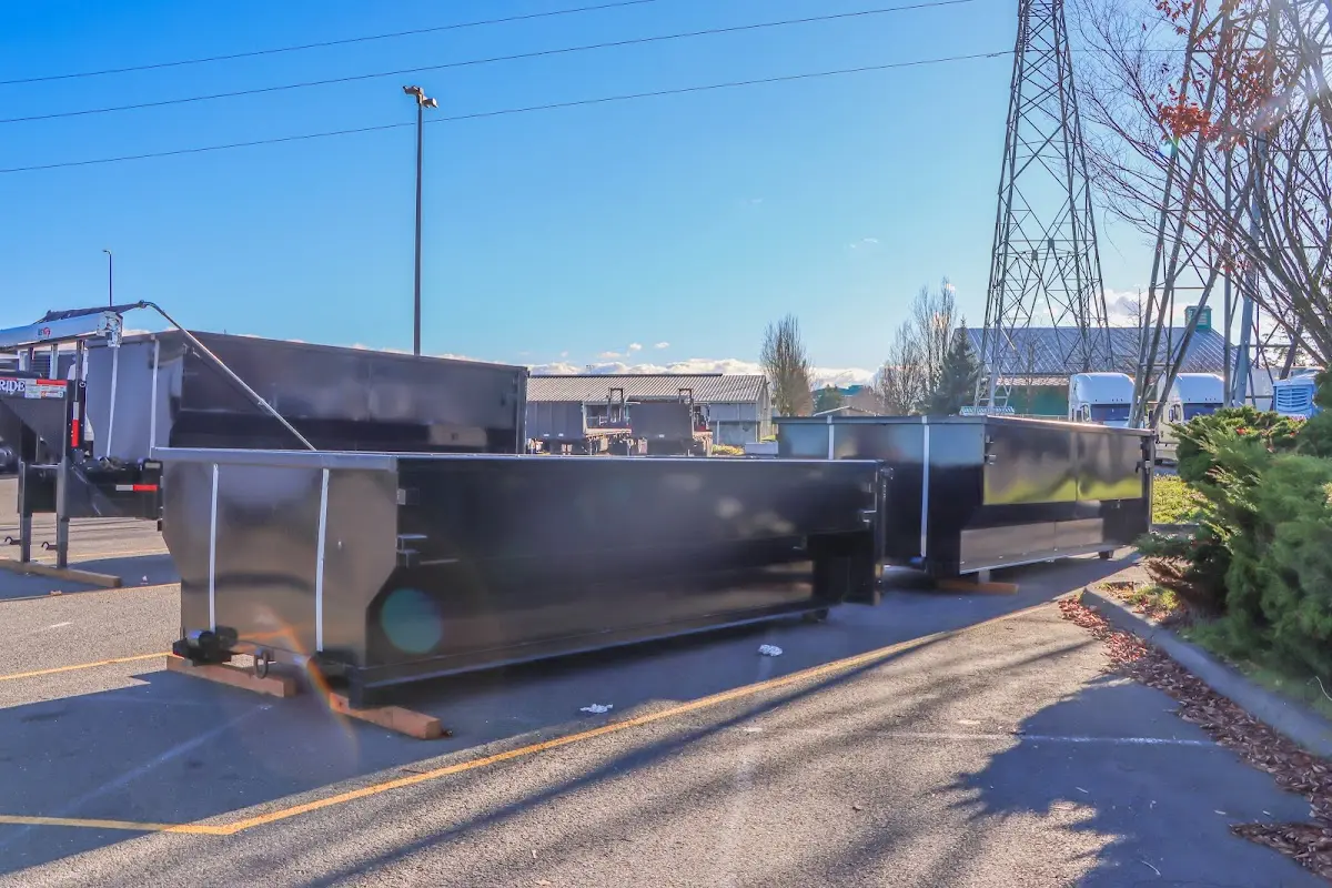 Roll-off dumpster ready for waste disposal at job site for 15 Yard Dumpster Rental in Moultrie